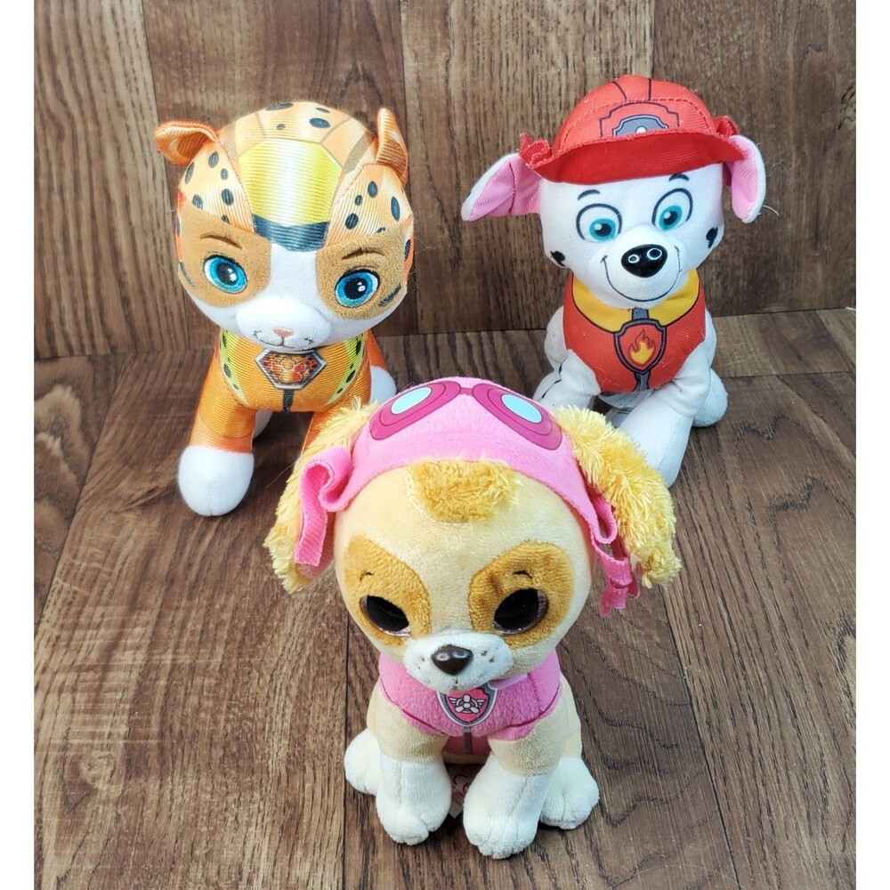 Paw Patrol Cat Pack Wild Marshall Skye 8" Plush Lot of 3